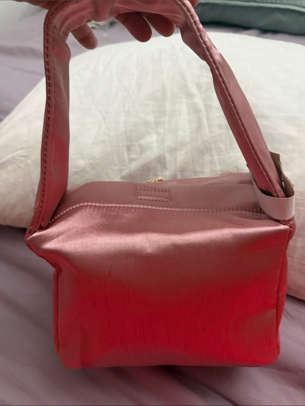 MOST WANTED USA Satin polyester pink bag with magnetic lock - Picture 4 of 10